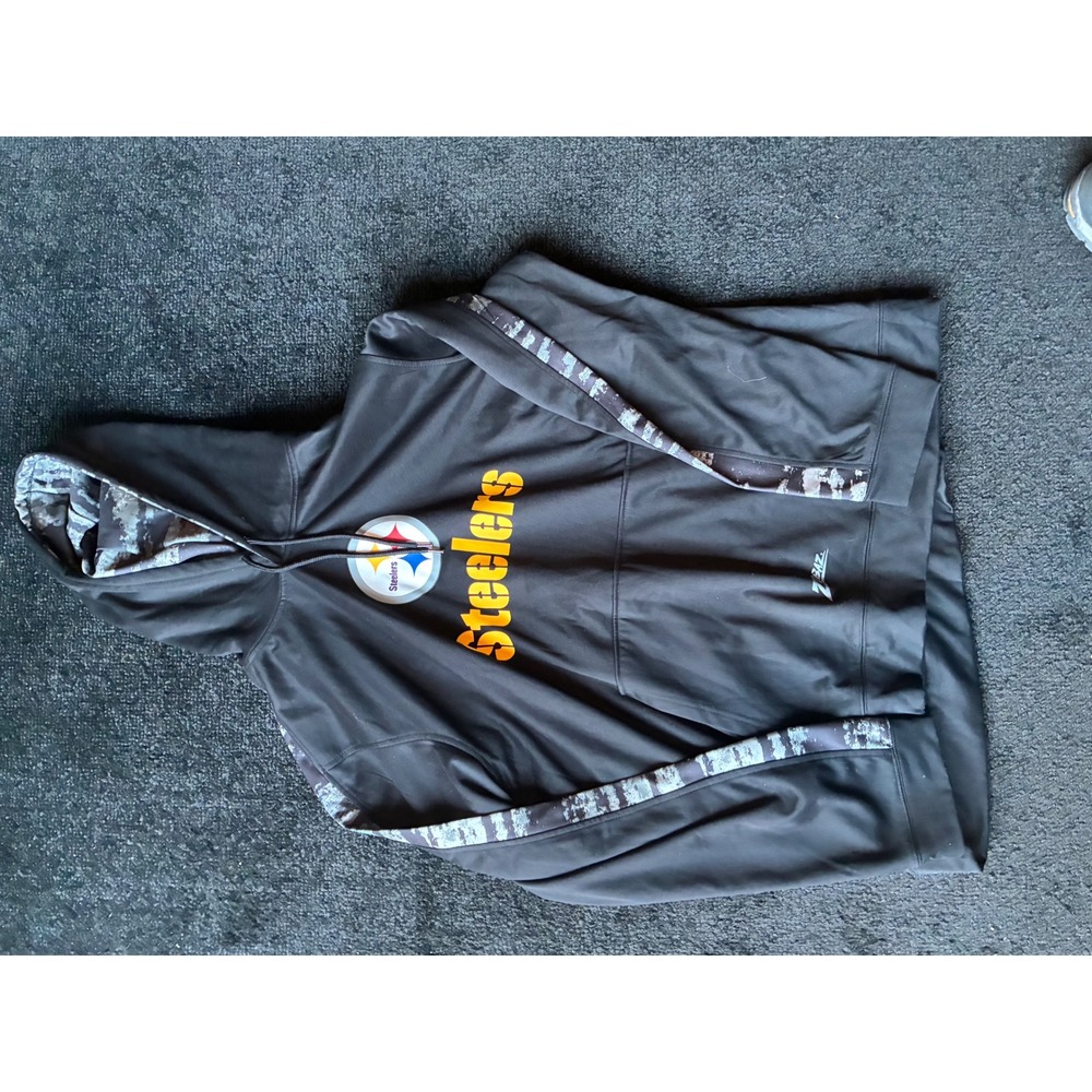 NFL Team Apparel Pittsburgh Steelers Hoodie Mens 3X Black Camo Zubaz Sweatshirt